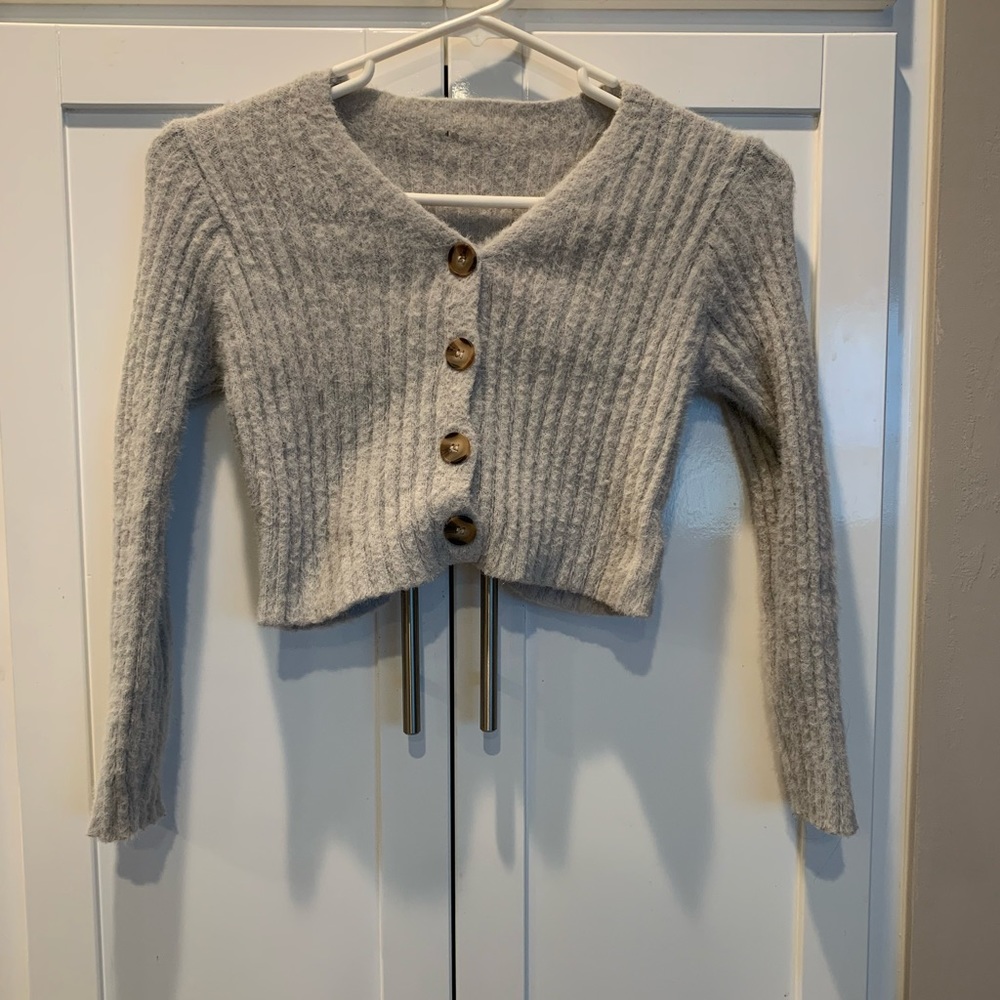 Soft Fuzzy Button up Sweater